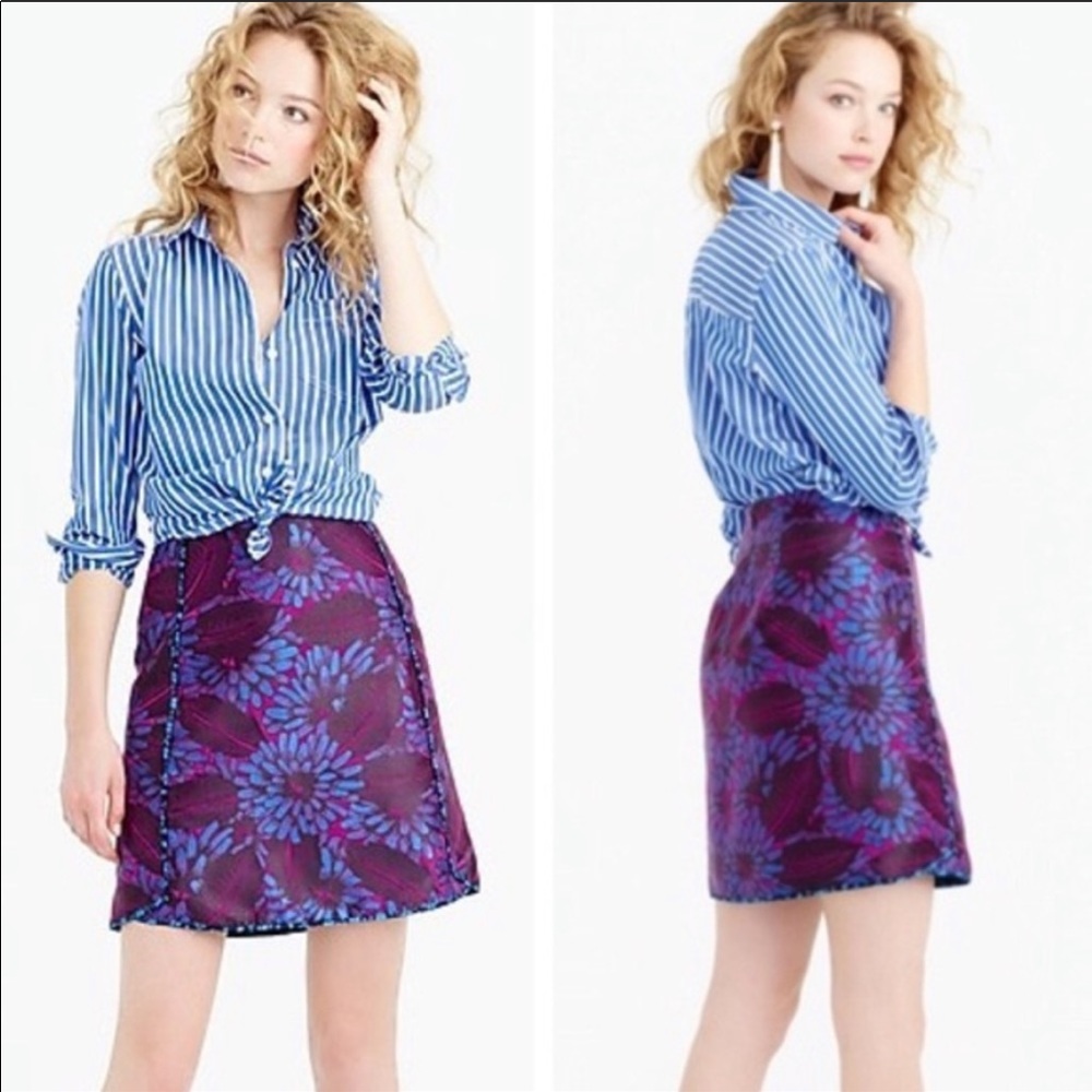J Crew Sateen Midnight Jacquard Mini